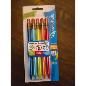 Paper Mate Mates Mechanical Pencils 1.3mm HB #2 5 Count Easy To Hold Refillable